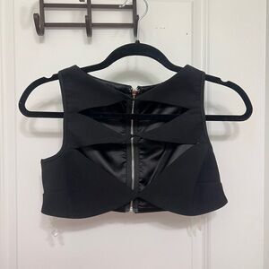 Fashion Nova Black Cut-Out Crop Top